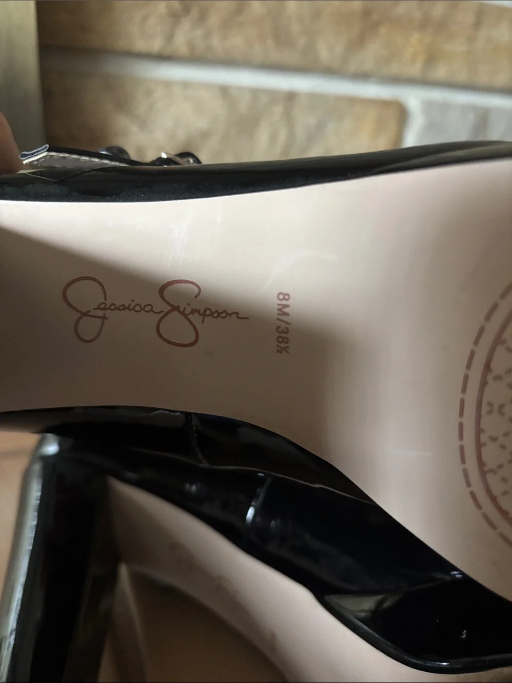 Jessica Simpson JP-Erimma Black Patent Platform Mary Janes - Size 8M - Picture 11 of 12